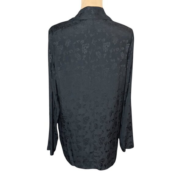 Jacquard Blazer Sz.S Oversized Black Floral Textured Open Front
Goth Grunge Boho - Picture 4 of 11